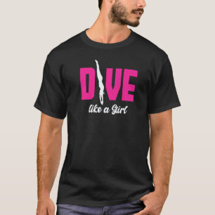 Duik Als Meisje Vrouw Duiker Scuba Duiken T-shirt