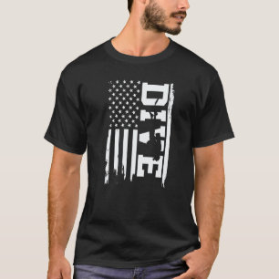 Duik Amerikaanse Vlag Duiksport T-shirt