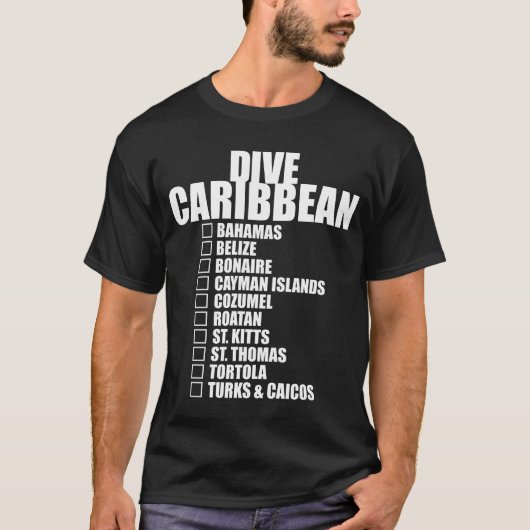 Duik Caribisch eiland Diver Checklist Scuba Diving T-shirt (Voorkant)
