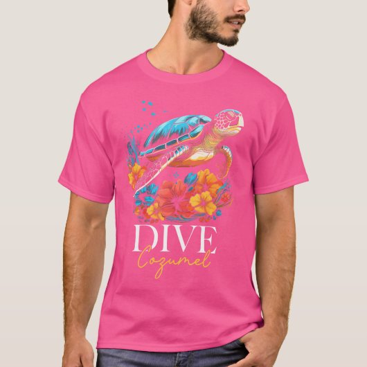 Duik Cozumel Mexico Zee Turtle Scuba Diving Diver T-shirt (Voorkant)