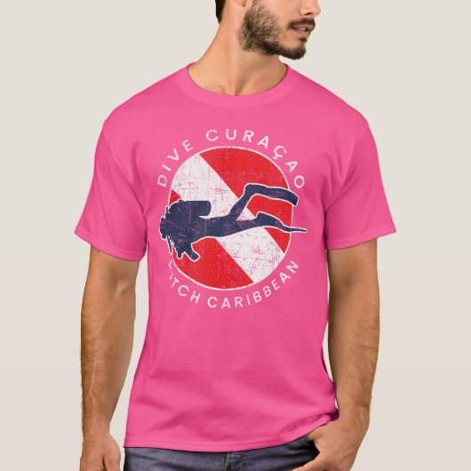 Duik Curacao Scuba Diver Dive Flag T-shirt (Voorkant)