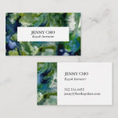 Duik diep in het blauw groen van dit visitekaartje (Voorkant / Achterkant)