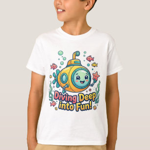 Duik diep in leuk T-shirt met onderzeeër voor kind