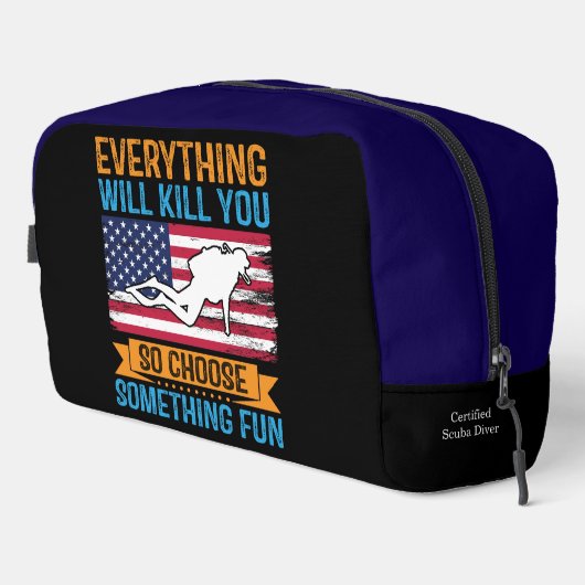 Duik diep met een vreugdevolle geest toilettasje (Rechterhoek)