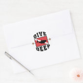 Duik Diepe Haai SCUBA Vlag Ronde Sticker (Envelop)