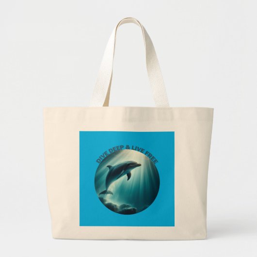 Duik diepe live gratis dolfijn grote tote bag (Voorkant)