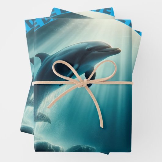 Duik diepe live gratis dolfijn inpakpapier vel (In situ)