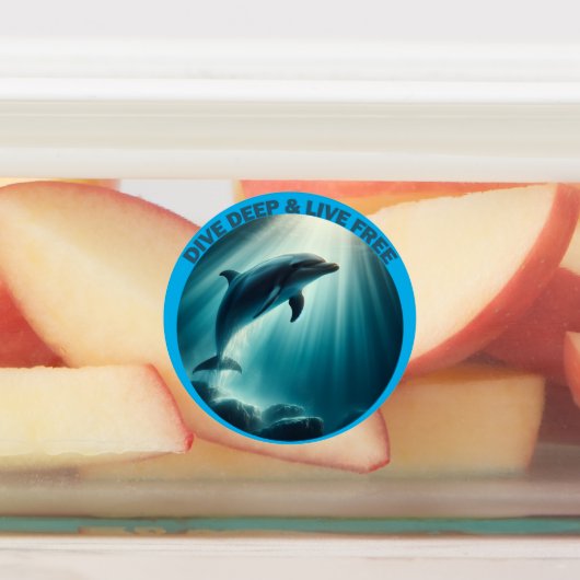 Duik diepe live gratis dolfijn labels (Aangebracht)