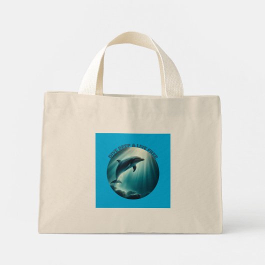 Duik diepe live gratis dolfijn mini tote bag (Achterkant)