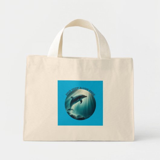 Duik diepe live gratis dolfijn mini tote bag (Voorkant)