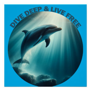 Duik diepe live gratis dolfijn perfect poster