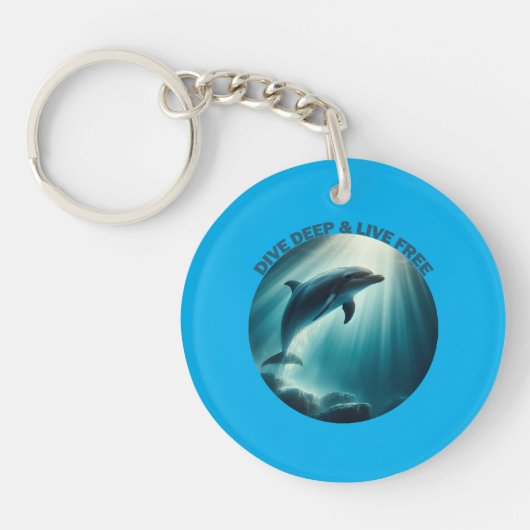 Duik diepe live gratis dolfijn sleutelhanger (Voorkant)