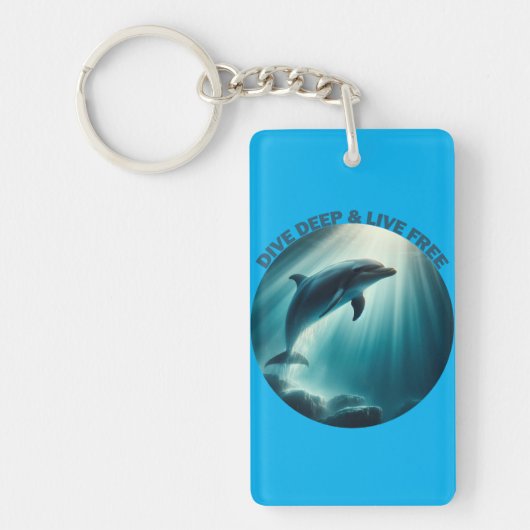 Duik diepe live gratis dolfijn sleutelhanger (Voorkant)