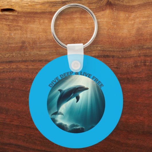 Duik diepe live gratis dolfijn sleutelhanger (Voorkant)
