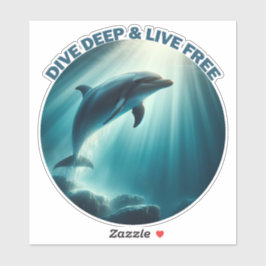 Duik diepe live gratis dolfijn sticker