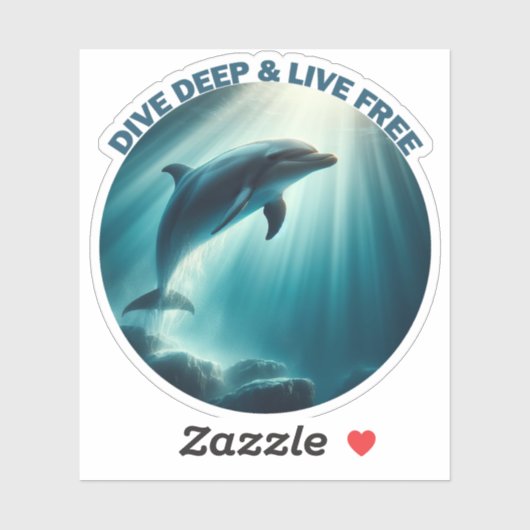 Duik diepe live gratis dolfijn sticker (Vel)