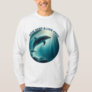 Duik diepe live gratis dolfijn t-shirt