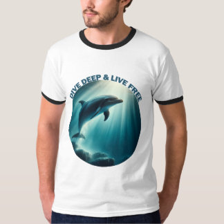 Duik diepe live gratis dolfijn t-shirt