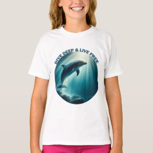 Duik diepe live gratis dolfijn t-shirt