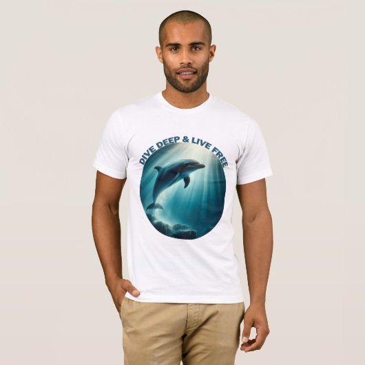 Duik diepe live gratis dolfijn t-shirt (Voorkant volledig)