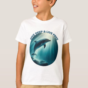 Duik diepe live gratis dolfijn t-shirt