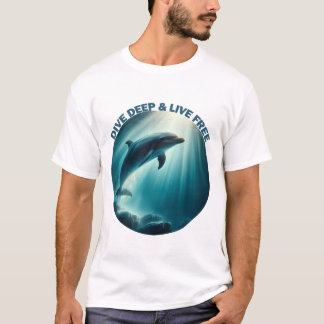 Duik diepe live gratis dolfijn t-shirt