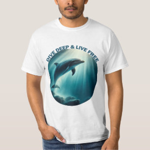Duik diepe live gratis dolfijn t-shirt