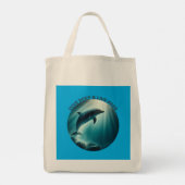 Duik diepe live gratis dolfijn tote bag (Achterkant)