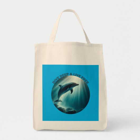 Duik diepe live gratis dolfijn tote bag (Voorkant)