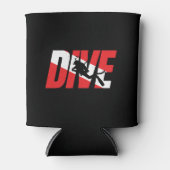 Duik, duik met scuba-duiker, duik met vlag omlaag blikjeskoeler (Voorkant)