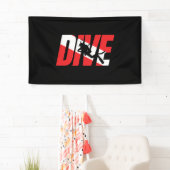 Duik, duik met scuba-duiker, duik met vlag omlaag spandoek (Insitu)