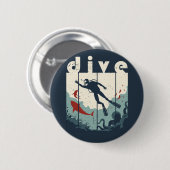 duik duik scuba duiker ronde button 5,7 cm (Voorkant /achterkant)