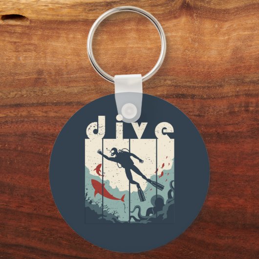 duik duik scuba duiker sleutelhanger (Voorkant)