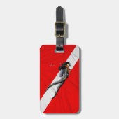 Duik- en gekreukelde duikvlag bagagelabel (Voorkant verticaal)