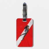 Duik- en gekreukelde duikvlag bagagelabel (Achterkant verticaal)