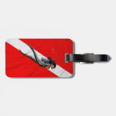 Duik- en gekreukelde duikvlag bagagelabel (Achterkant horizontaal)