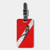 Duik- en gekreukelde duikvlag bagagelabel (Voorkant verticaal)