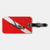 Duik- en gekreukelde duikvlag bagagelabel (Achterkant horizontaal)