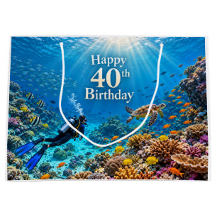 Duik Happy 40e Verjaardag Onderwaterontwerp Groot Cadeauzakje