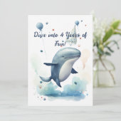 Duik in 4 jaar van Fun Birthday Kaart (Staand voorkant)