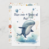 Duik in 4 jaar van Fun Birthday Kaart (Voorkant / Achterkant)
