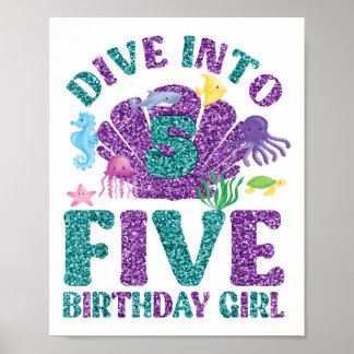 Duik in 5 Verjaardag Decoraties Meisje 5e Verjaard