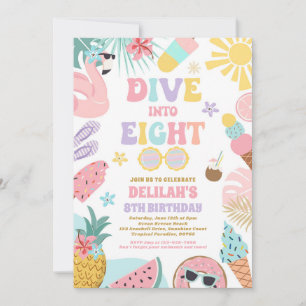 Duik in acht tropische strand 8e verjaardagsfeest kaart