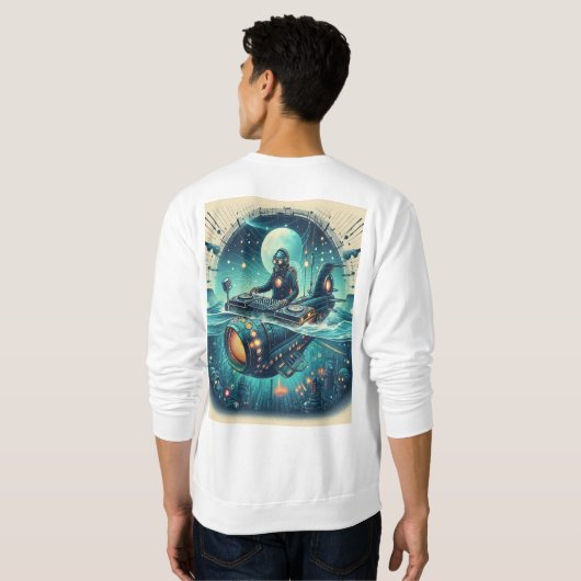 Duik in avontuur met DJ Piloting a Steampunk Trui (Achterkant volledig)