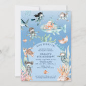 Duik in de Avontuurlijke Kids Strand Verjaardag Kaart (Voorkant)