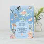 Duik in de Avontuurlijke Kids Strand Verjaardag Kaart (Staand voorkant)