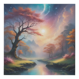 Duik in de fantasiewereld imitatie canvas print