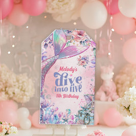 Duik in de Five Flower Glitter Mermaid Tail  Cadeaulabel