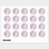 Duik in de Five Flower Glitter Mermaid Tail  Ronde Sticker (Vel)