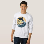 Duik in de Geluk Dolfijn Citaat Positieve Oceaan Trui (Voorkant volledig)